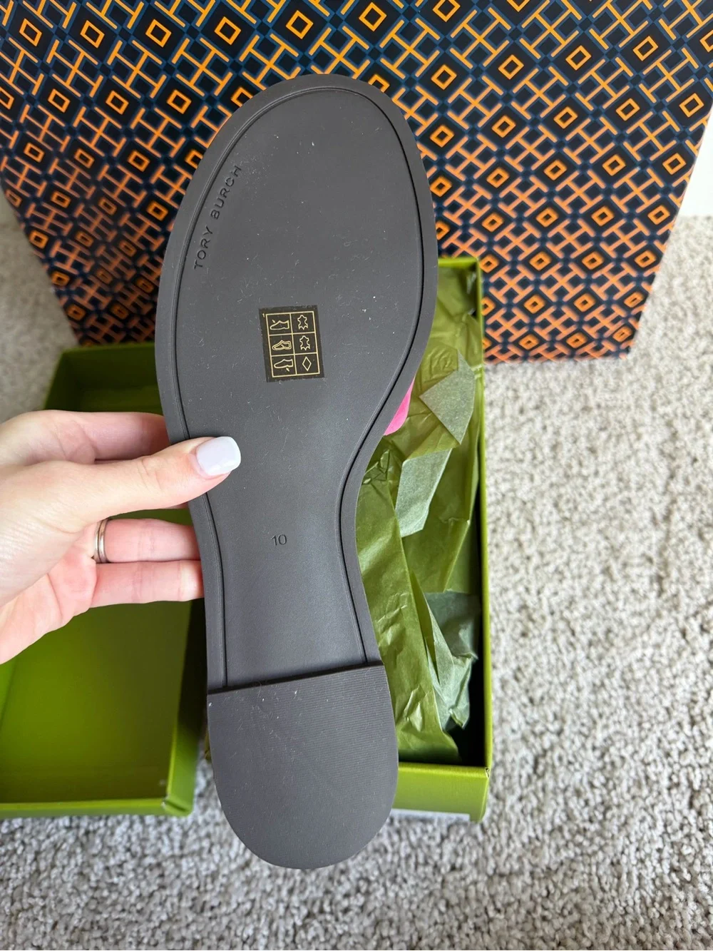 Tory Burch Everly Slide Suede Sandals Fuchsia Pink Size 10